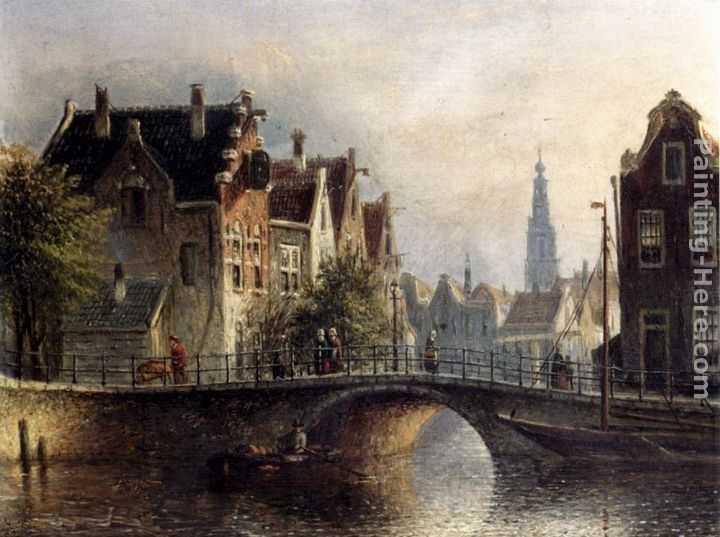 Johannes Franciscus Spohler Capricio Sunlit Townviews In Amsterdam (Pic 1)
